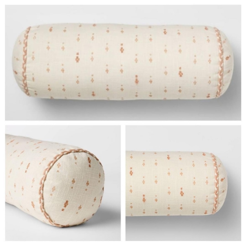 Studio McGee 18” x 7” Geo Pattern Accent Pillows in cream/peach - Picture 2 of 9